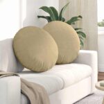 vidaXL Vankúše na sedenie 2 pcs Šedá zelená Ø 80 cm Kordúrová tkanina