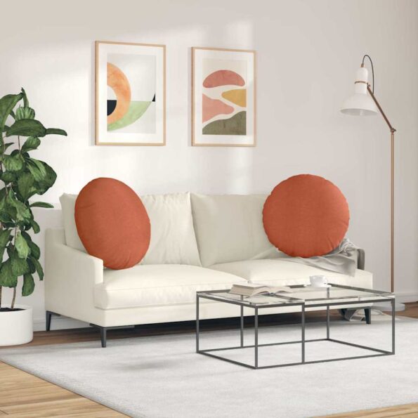 vidaXL Vankúše na sedenie 2 pcs Červenooranžová Ø 80 cm – Obrázok 4