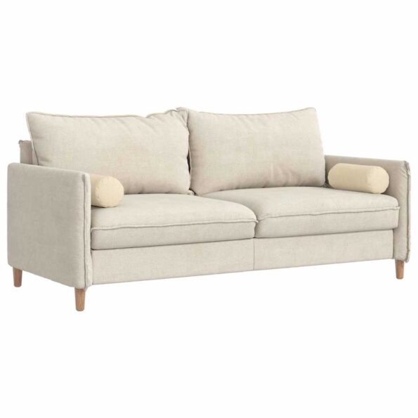 vidaXL Podložkové vankúše 2 pcs Krémová Ø 15 x 40 cm látka – Obrázok 3