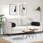 vidaXL Podložkové vankúše 2 pcs Čierna Ø 25 x 70 cm látka – Obrázok 4