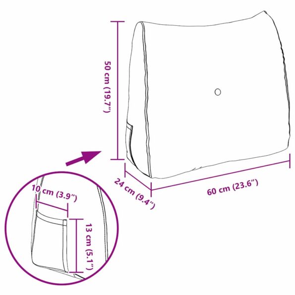 vidaXL Poduška na chrbát Modrá 60 x 24 x 50 cm látka – Obrázok 11