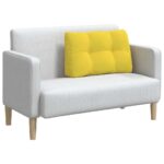 vidaXL Poduška na chrbát Svetložltá 80 x 24 x 50 cm látka – Obrázok 3