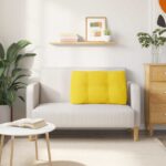 vidaXL Poduška na chrbát Svetložltá 80 x 24 x 50 cm látka – Obrázok 4