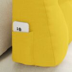 vidaXL Poduška na chrbát Svetložltá 80 x 24 x 50 cm látka – Obrázok 5