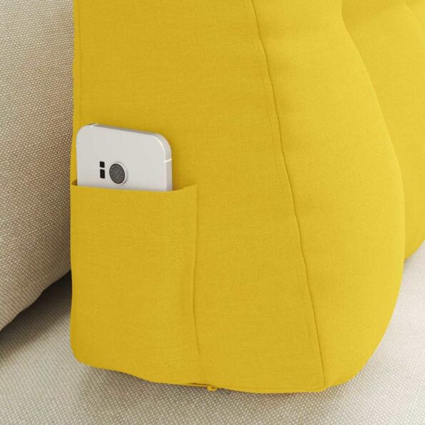 vidaXL Poduška na chrbát Svetložltá 80 x 24 x 50 cm látka – Obrázok 5