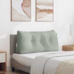 vidaXL Poduška na chrbát Svetlosivá 100 x 24 x 50 cm Zamat