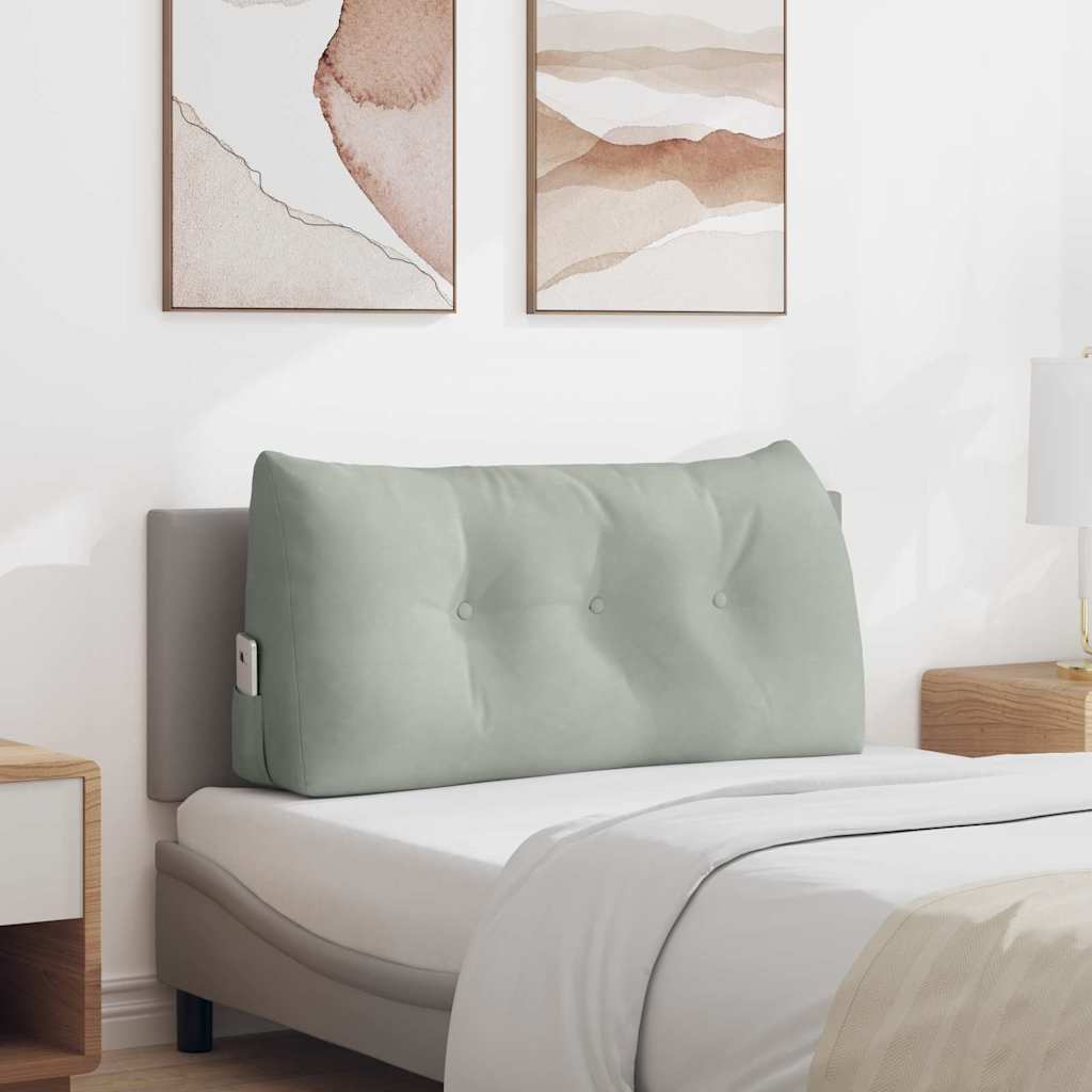 42014458_1.jpg vidaXL Poduška na chrbát Svetlosivá 100 x 24 x 50 cm Zamat – Obrázok 1