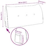 vidaXL Poduška na chrbát Svetlosivá 100 x 24 x 50 cm Zamat – Obrázok 11