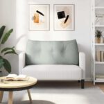 vidaXL Poduška na chrbát Svetlosivá 100 x 24 x 50 cm Zamat – Obrázok 4