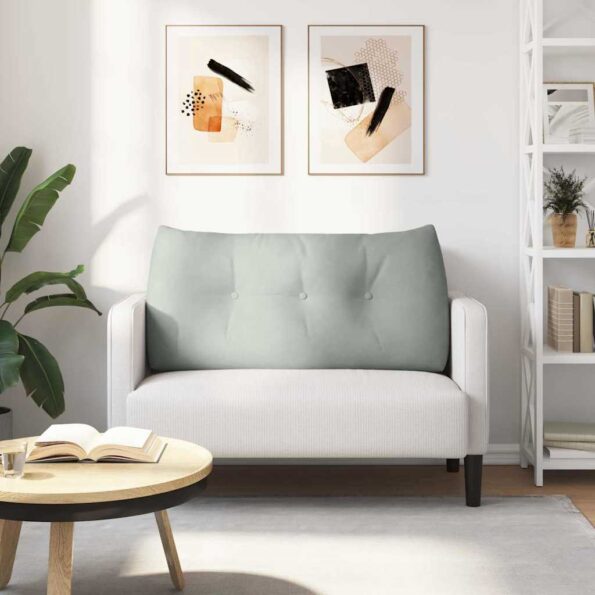 vidaXL Poduška na chrbát Svetlosivá 100 x 24 x 50 cm Zamat – Obrázok 4