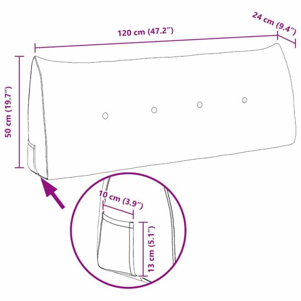 vidaXL Poduška na chrbát Tmavozelená 120 x 24 x 50 cm Zamat – Obrázok 11
