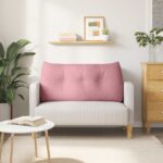 vidaXL Poduška na chrbát Ružová 120 x 24 x 50 cm Zamat – Obrázok 4