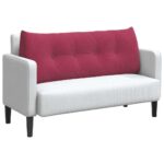 vidaXL Poduška na chrbát Víno červené 120 x 24 x 50 cm Zamat – Obrázok 3