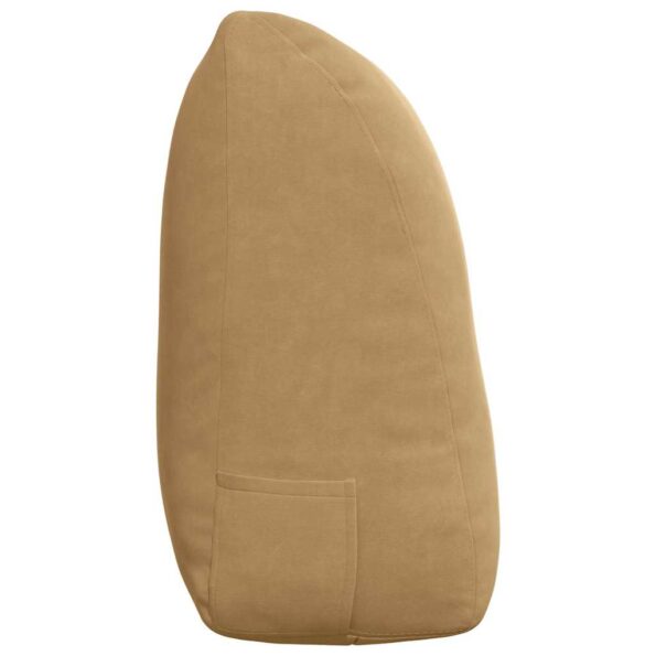 vidaXL Poduška na chrbát Hnedá 120 x 24 x 50 cm Zamat – Obrázok 7