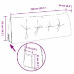 vidaXL Poduška na chrbát Čierna 140 x 24 x 50 cm látka – Obrázok 11