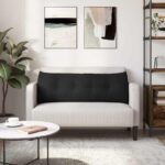 vidaXL Poduška na chrbát Čierna 140 x 24 x 50 cm látka – Obrázok 4