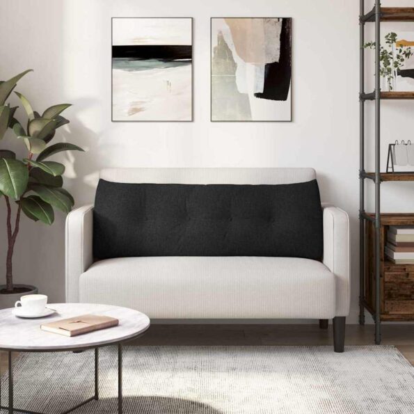 vidaXL Poduška na chrbát Čierna 140 x 24 x 50 cm látka – Obrázok 4