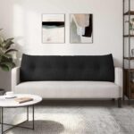 vidaXL Poduška na chrbát Čierna 160 x 24 x 50 cm látka – Obrázok 4