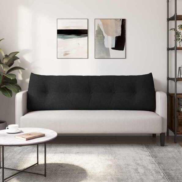 vidaXL Poduška na chrbát Čierna 160 x 24 x 50 cm látka – Obrázok 4