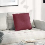 vidaXL Poduška na chrbát Víno červené 50 x 19 x 45 cm látka