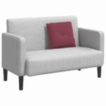 vidaXL Poduška na chrbát Víno červené 50 x 19 x 45 cm látka – Obrázok 3