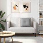 vidaXL Poduška na chrbát Oblá šedá 200 x 19 x 50 cm látka – Obrázok 4