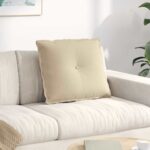 vidaXL Poduška na chrbát Krémová 60 x 50 cm Mikrovlákno