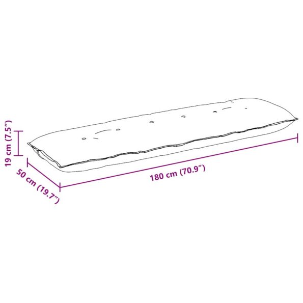 vidaXL Poduška na chrbát Čierna 180 x 19 x 50 cm látka – Obrázok 10