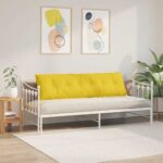 vidaXL Poduška na chrbát Svetložltá 180 x 19 x 50 cm látka – Obrázok 4