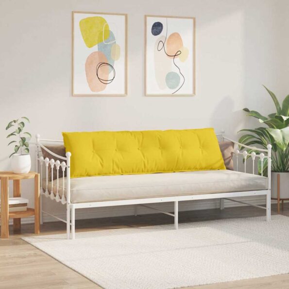 vidaXL Poduška na chrbát Svetložltá 180 x 19 x 50 cm látka – Obrázok 4