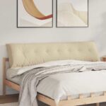 vidaXL Poduška na chrbát Krémová 200 x 50 cm Mikrovlákno