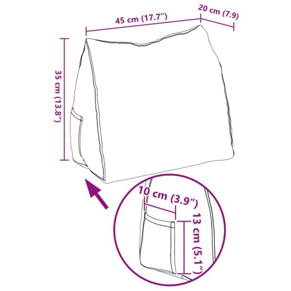 vidaXL Poduška na chrbát Policajná modrá 45 x 20 x 35 cm – Obrázok 11