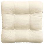 vidaXL Vankúše na sedenie 4 pcs Krémová 40 x 40 cm Kordúrová tkanina – Obrázok 7