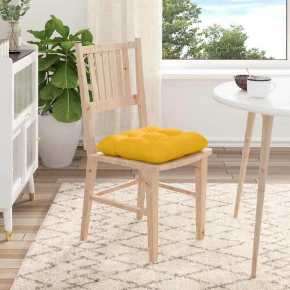 vidaXL Vankúše na sedenie 4 pcs Svetložltá 40 x 40 cm – Obrázok 4