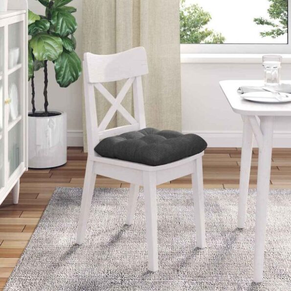 vidaXL Vankúše na sedenie 4 pcs Tmavo šedá 45 x 45 cm – Obrázok 4