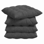 vidaXL Vankúše na sedenie 4 pcs Tmavo šedá 40 x 40 x 6 cm – Obrázok 2