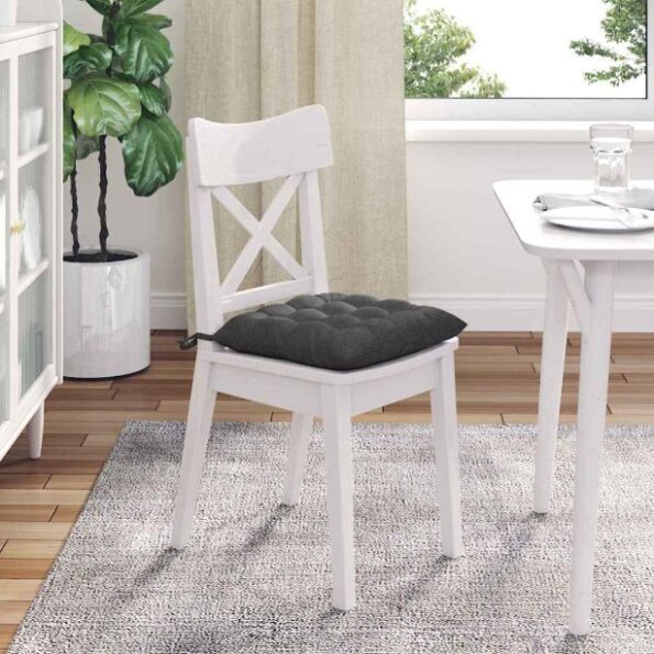 vidaXL Vankúše na sedenie 4 pcs Tmavo šedá 40 x 40 x 6 cm – Obrázok 4