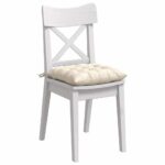 vidaXL Vankúše na sedenie 4 pcs Krémová 40 x 40 x 6 cm – Obrázok 3