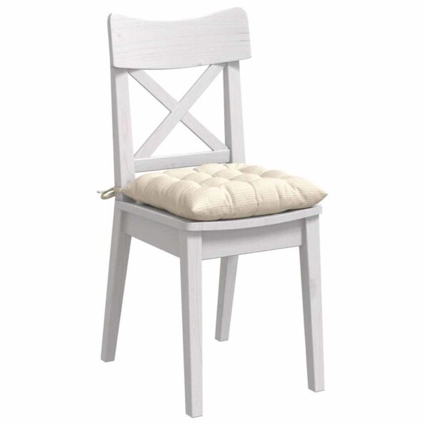 vidaXL Vankúše na sedenie 4 pcs Krémová 40 x 40 x 6 cm – Obrázok 3