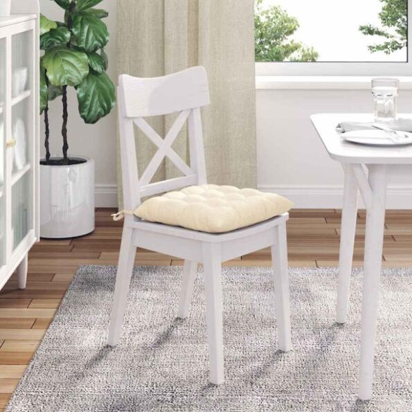 vidaXL Vankúše na sedenie 4 pcs Krémová 40 x 40 x 6 cm – Obrázok 4