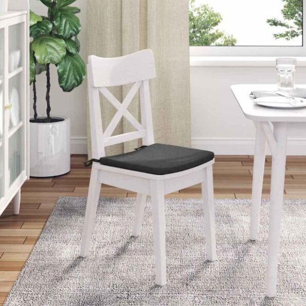 vidaXL Vankúše na sedenie 4 pcs Tmavo šedá 40 x 40 x 3 cm – Obrázok 4