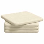 vidaXL Vankúše na sedenie 4 pcs Krémová 40 x 40 x 3 cm – Obrázok 2