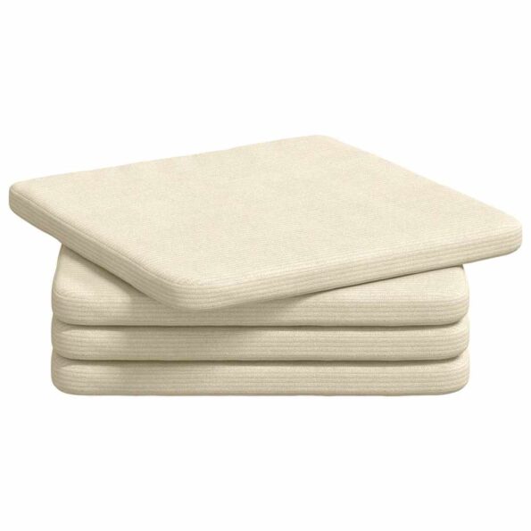 vidaXL Vankúše na sedenie 4 pcs Krémová 40 x 40 x 3 cm – Obrázok 2