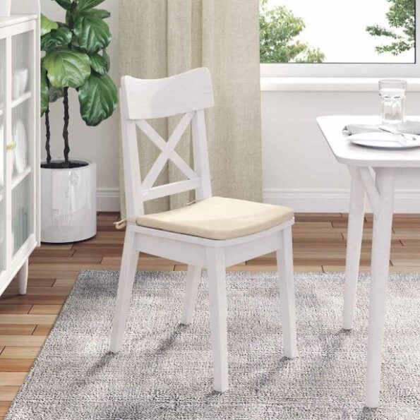 vidaXL Vankúše na sedenie 4 pcs Krémová 40 x 40 x 3 cm – Obrázok 4