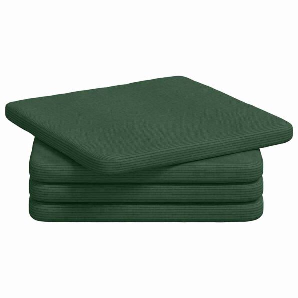 vidaXL Vankúše na sedenie 4 pcs Tmavozelená 40 x 40 x 3 cm – Obrázok 2