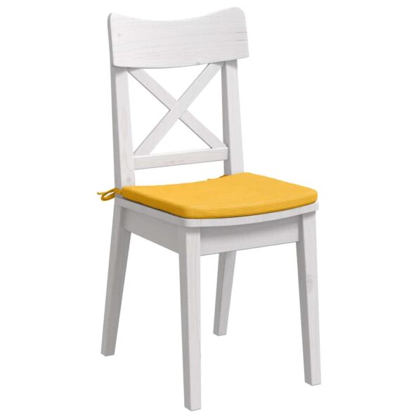 vidaXL Vankúše na sedenie 4 pcs Svetložltá 40 x 40 x 3 cm – Obrázok 3