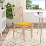 vidaXL Vankúše na sedenie 4 pcs Svetložltá 40 x 40 x 3 cm – Obrázok 4