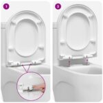 vidaXL WC sedadlo Nastaviteľná Biela 48 x 36,5 x 4,5 cm Polypropylén – Obrázok 11