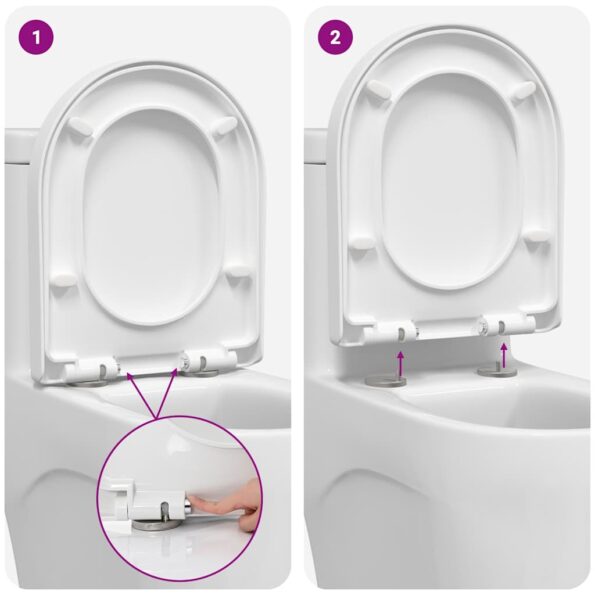 vidaXL WC sedadlo Nastaviteľná Biela 48 x 36,5 x 4,5 cm Polypropylén – Obrázok 11