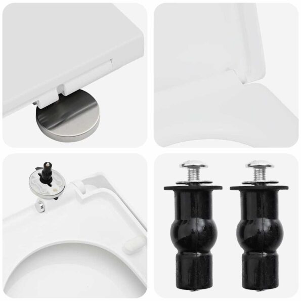 vidaXL WC sedadlo Nastaviteľná Biela 48 x 36,5 x 4,5 cm Polypropylén – Obrázok 8